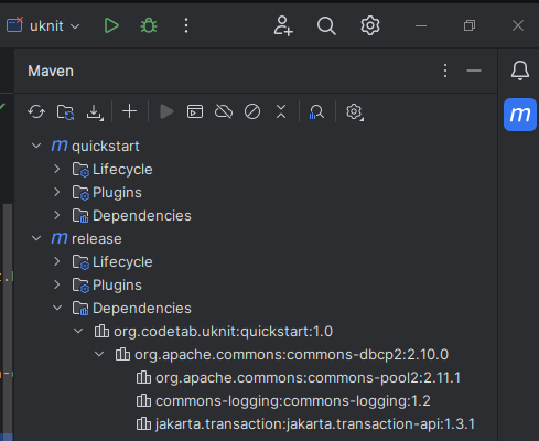 uKnit IntelliJ Maven Tool Window