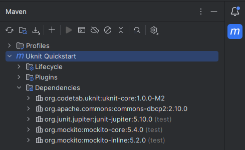uKnit IntelliJ Maven Tool Window