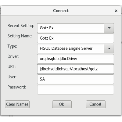 Gotz Persistence HSQLDB client